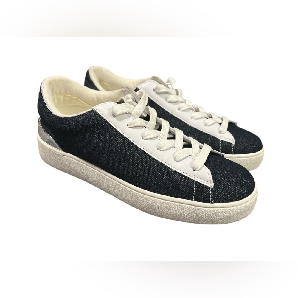 Nine West denim white low cut sneakers size 6.5